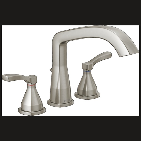 Delta 3-hole 8-16" installation Hole Deck-Mount without Diverter Tub Filler Faucet, Stainless T2776-SS